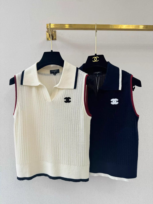 26ss Color-blocked polo vest