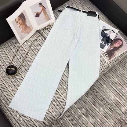 26ss Rhinestone-studded wide-leg jeans