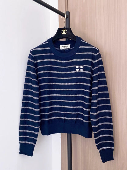 Color-blocked striped top