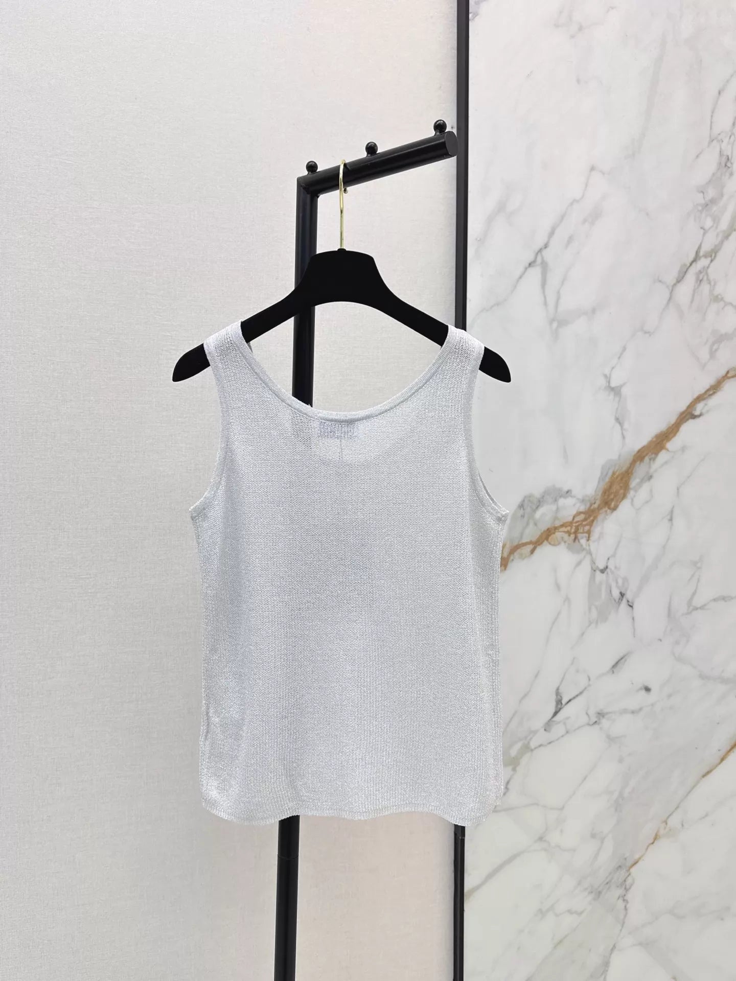 26ss Rhinestone Craft Knit Vest