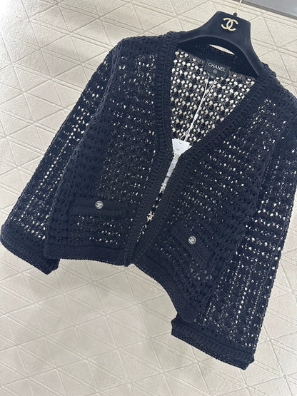 Openwork Short Knit Cardigan