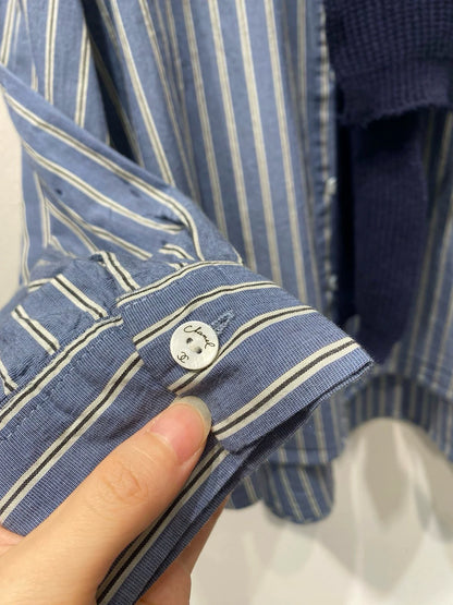 Shawl-style two-piece shirt set