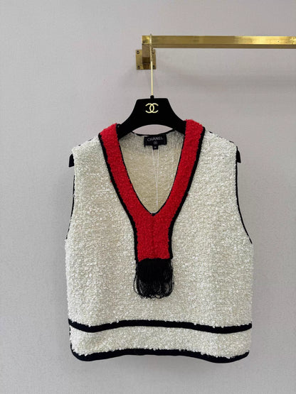 26ss V-neck knitted vest