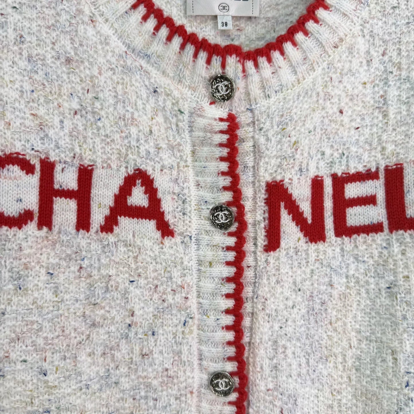 White blended yarn cardigan