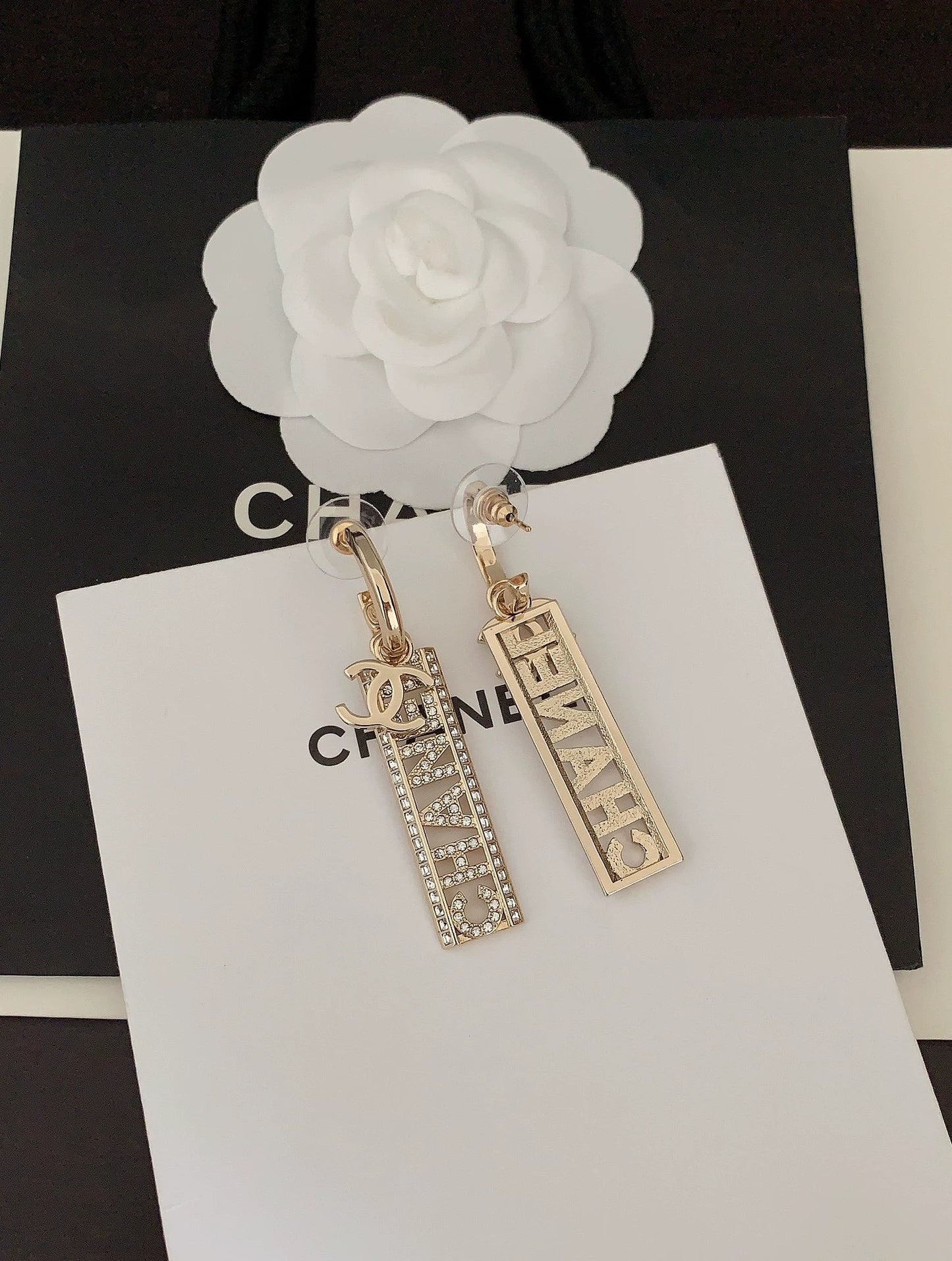 Full diamond letter earrings
