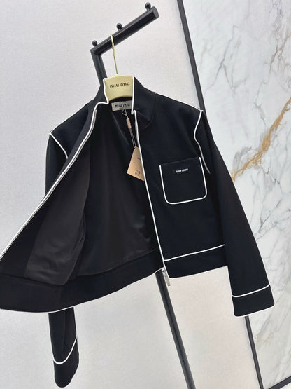 25fw Air layer fabric jacket with trim design