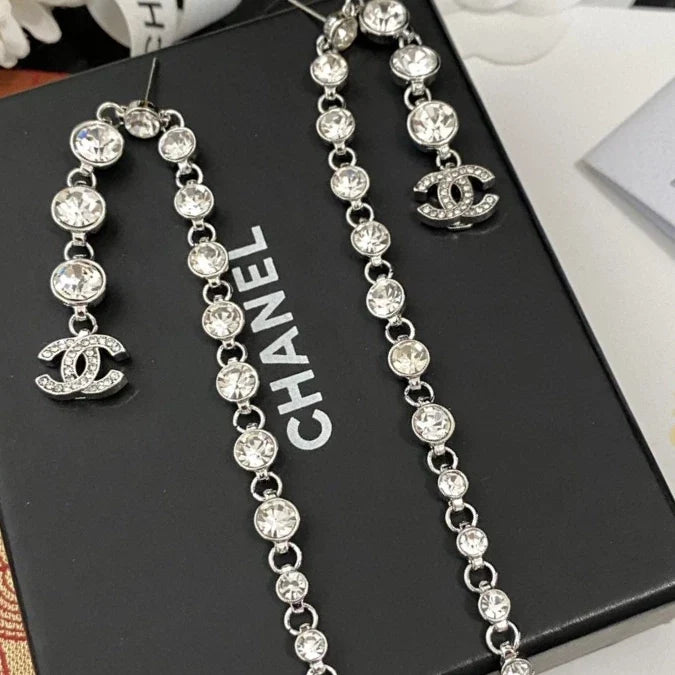 Crystal tassel earrings