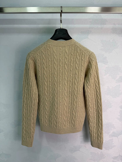LORO PIANA/26 Early Autumn New Cable Knit Cardigan