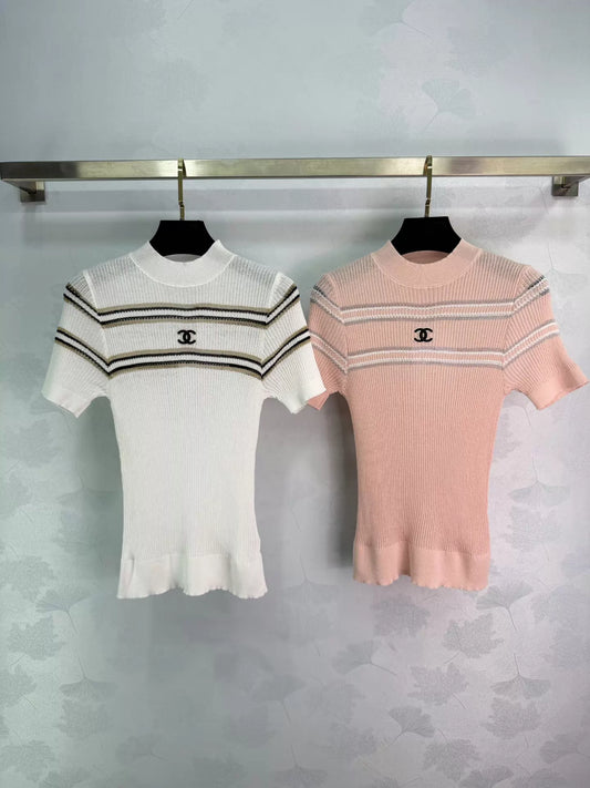 26ss Embroidered Knit T-shirt