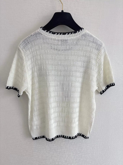 26ss Tweed short-sleeved shirt