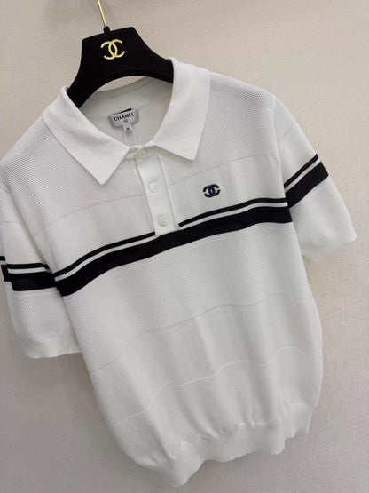 26ss Striped POLO Knit Sweater