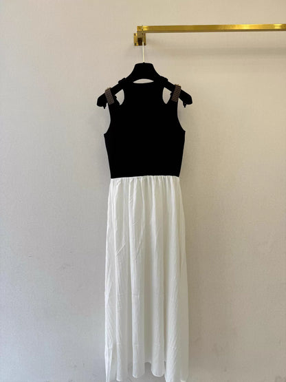 Color-blocked sleeveless dress