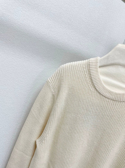 25fw Embroidered plain sweater