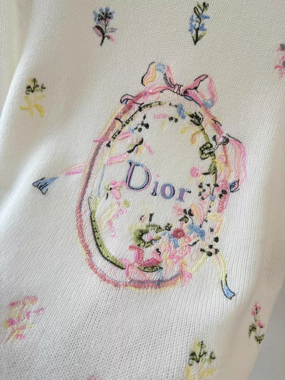 26ss Floral Embroidered Knit Sweater