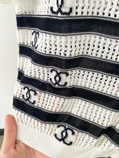 Striped collared T-shirt