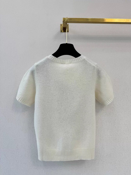 Floral Embroidery Short-Sleeve T-Shirt