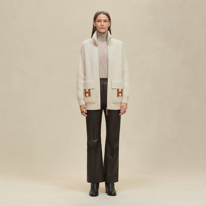25fw new cashmere knitted zipper jacket