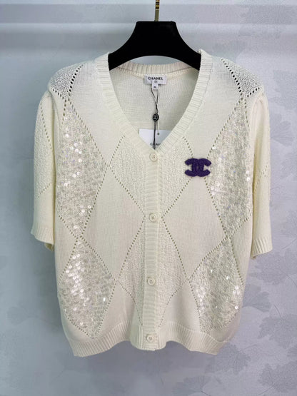 26ss Diamond Pattern Knit T-Shirt