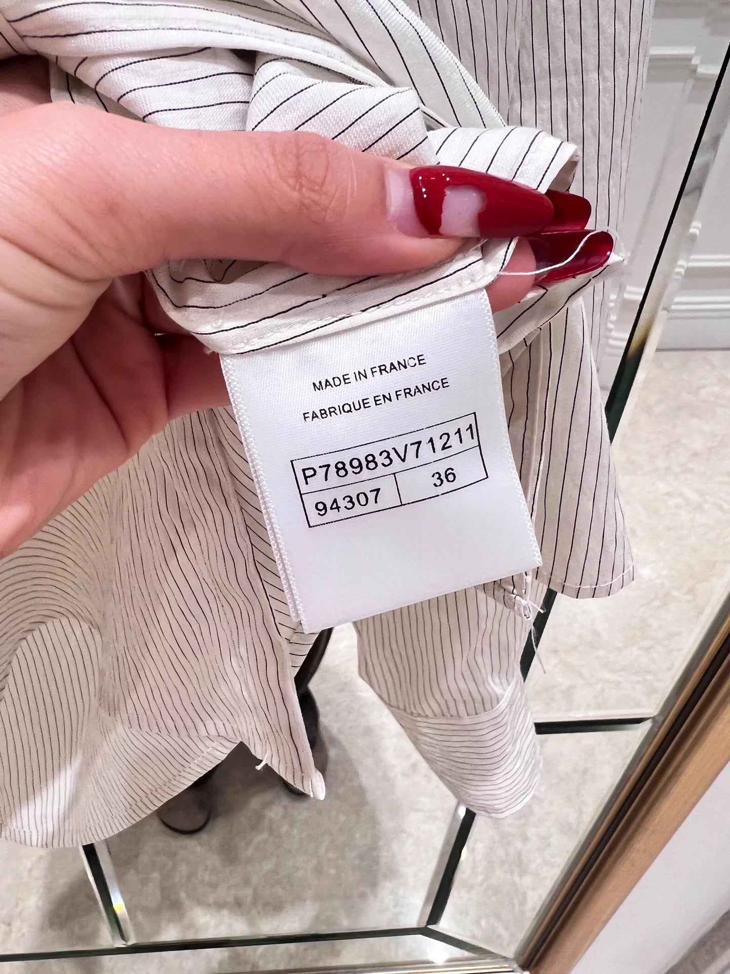 Vertical striped shirt