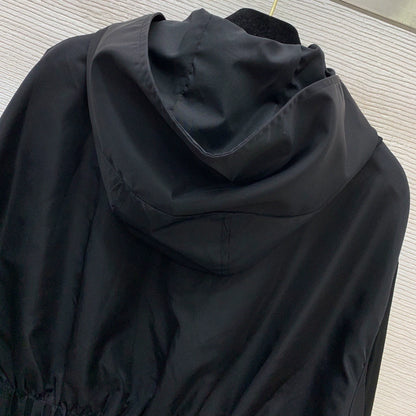 26ss Ruffled Hooded Nylon Jacket