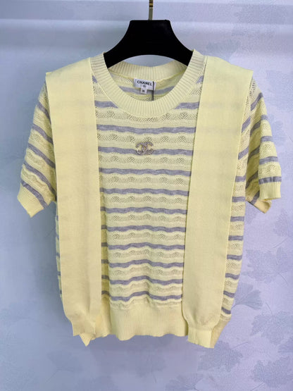 26ss Wavy Striped Knit T-Shirt
