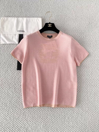 26ss Striped knit T-shirt