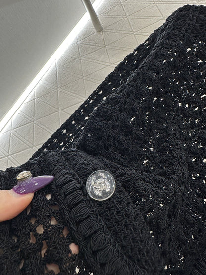 Openwork Short Knit Cardigan