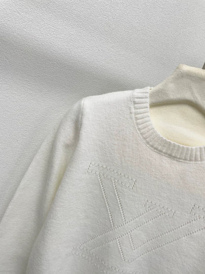 25fw Hollow letter pit striped sweater
