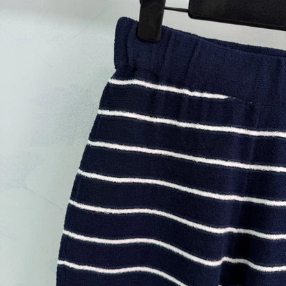 Striped Knit Flared Pants