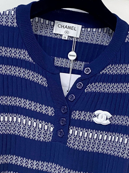 26ss Striped knitted T-shirt