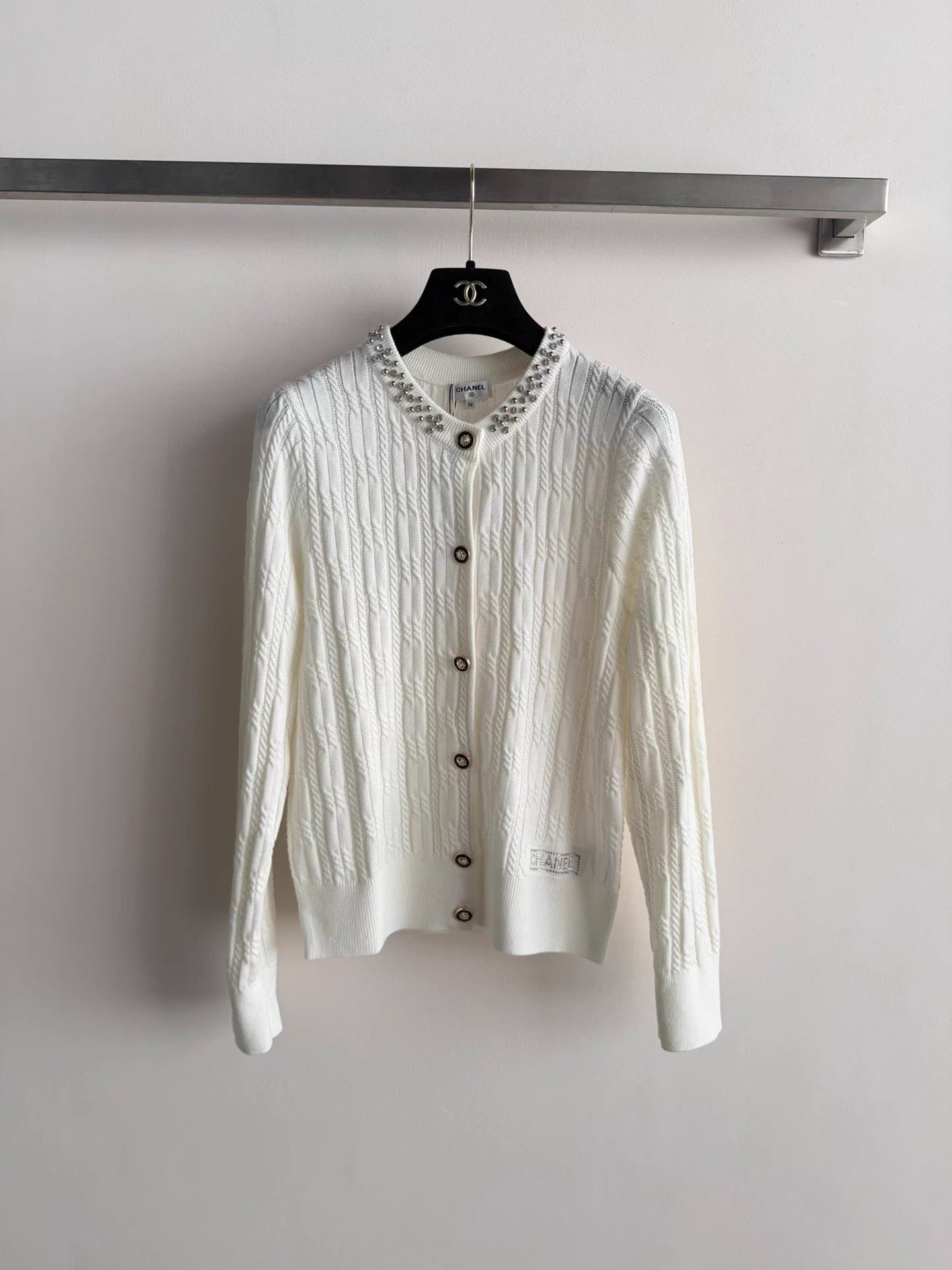 Rhinestone Logo cardigan