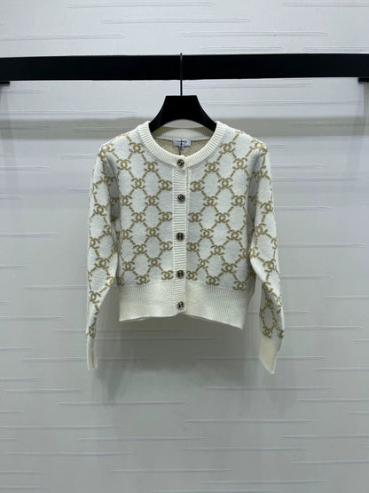 Jacquard knitted cardigan