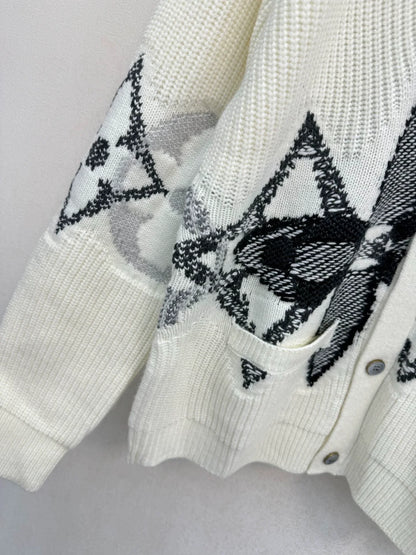 Skiing series knitted cardigan