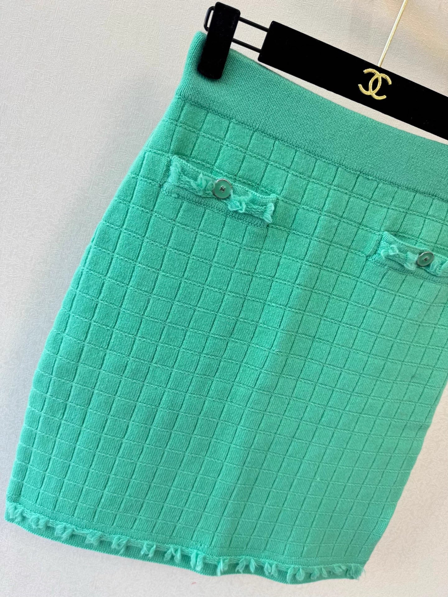 Green Wool Midi Skirt