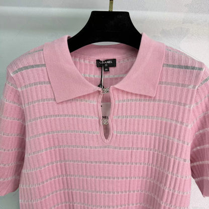 26ss Striped Knit Short-Sleeve T-Shirt