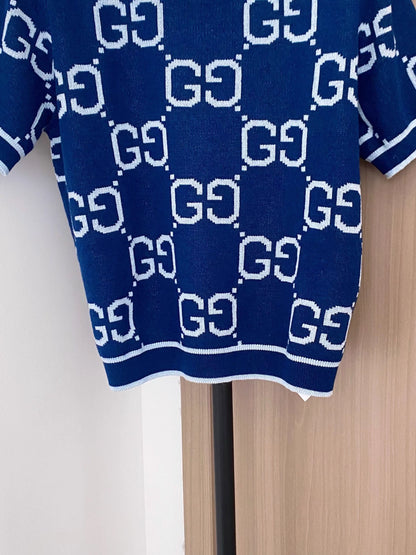 Monogram Knit Short-Sleeve T-Shirt