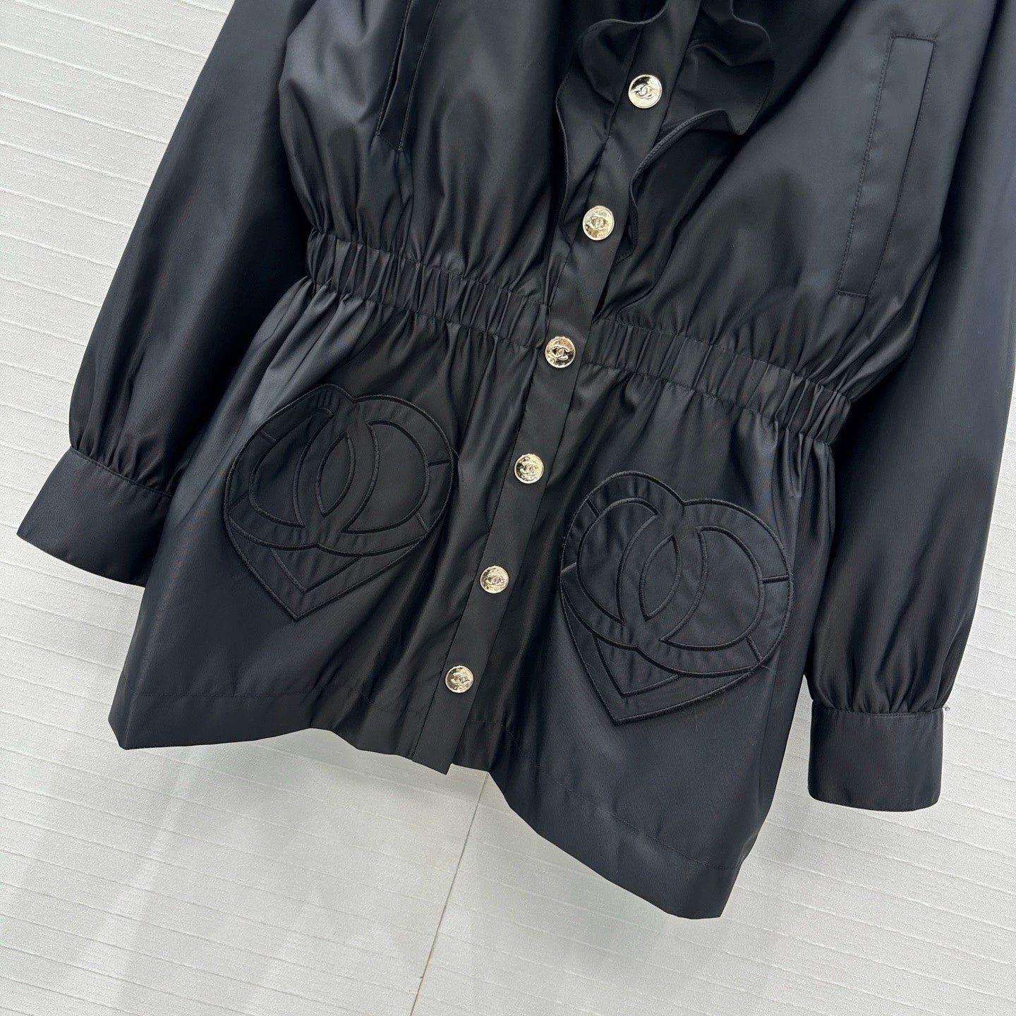 26ss Ruffled Hooded Nylon Jacket