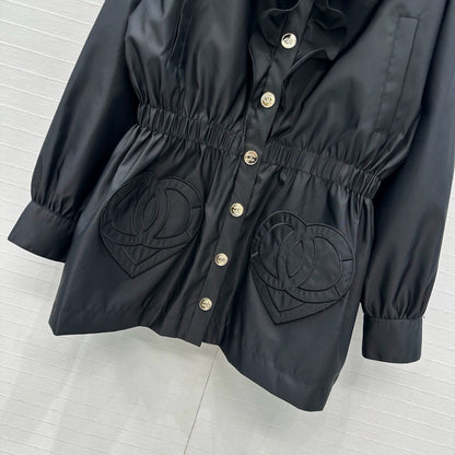 26ss Ruffled Hooded Nylon Jacket