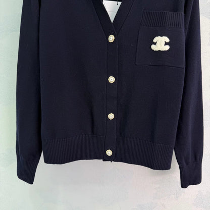 Navy Blue Knit Cardigan