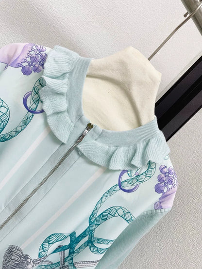 Rope jacquard cardigan