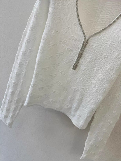 V-neck knit top