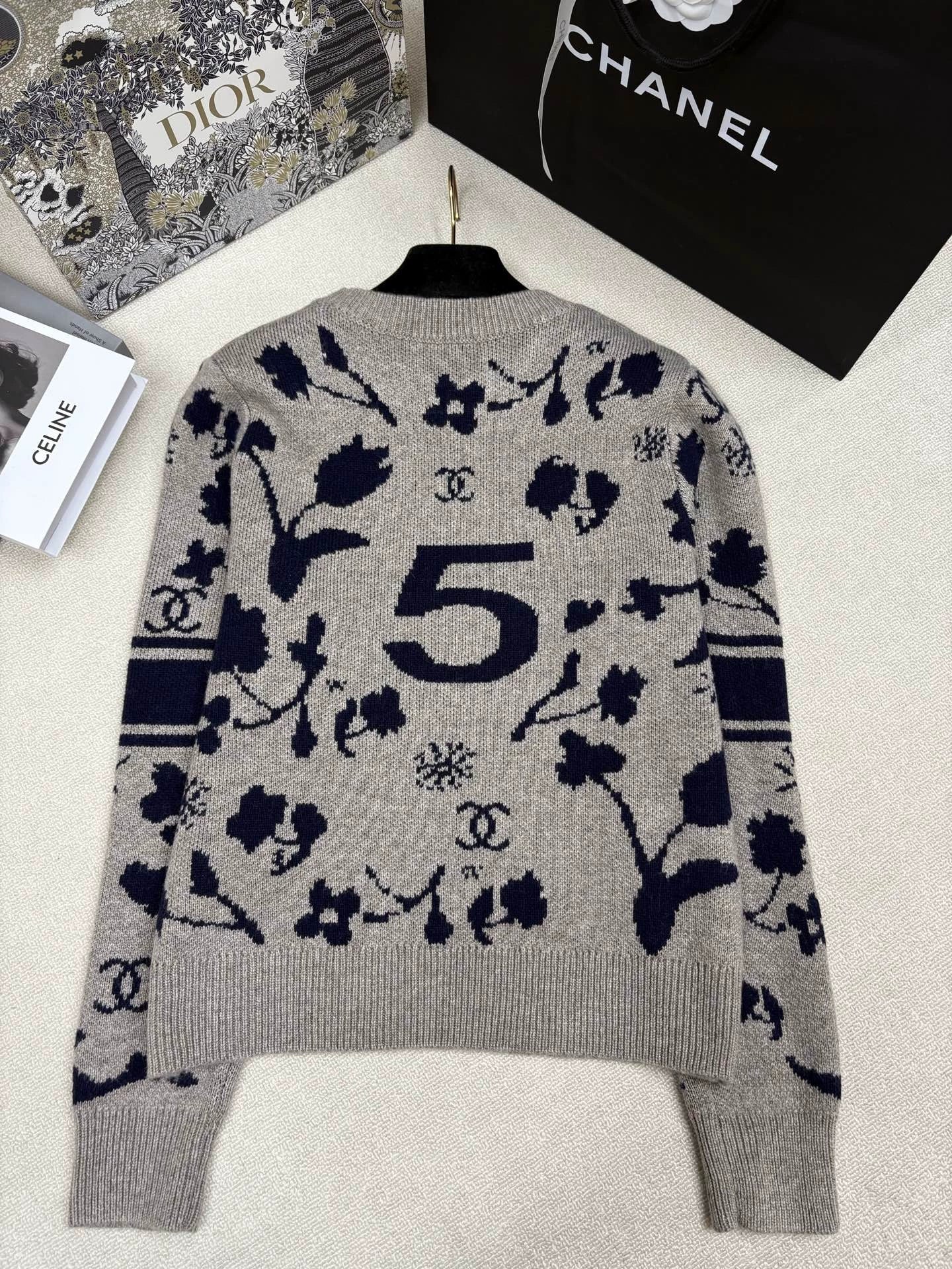 Jacquard Crew Neck Sweater