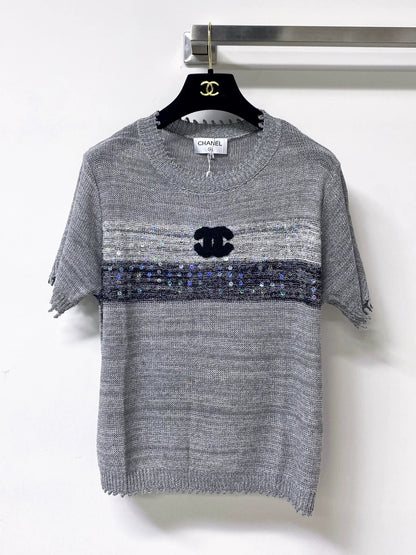 26ss Sequin Knit T-Shirt