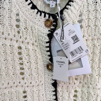 French-style crochet knit cardigan