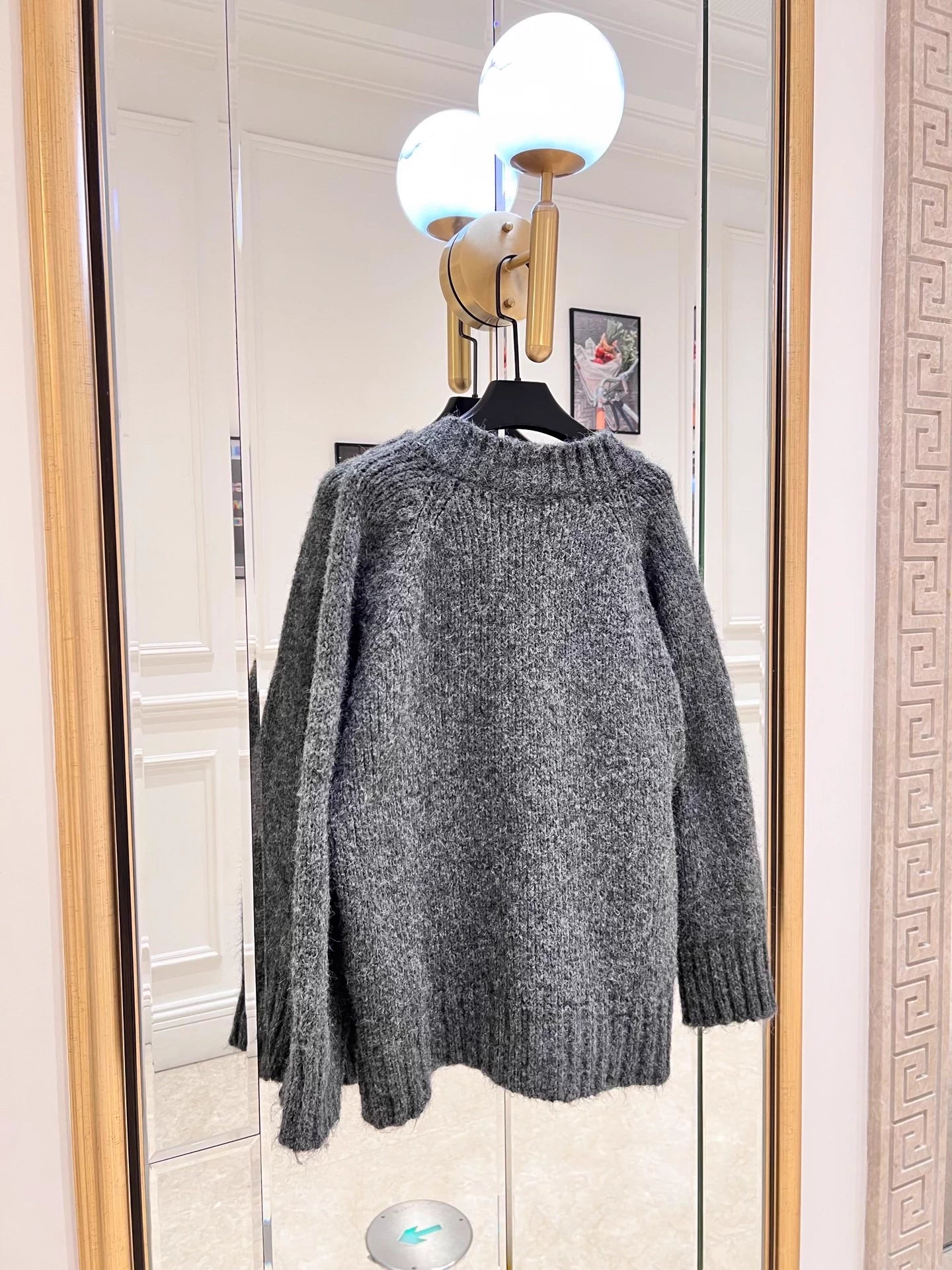 Raccoon fleece blend knit cardigan