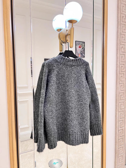 Raccoon fleece blend knit cardigan