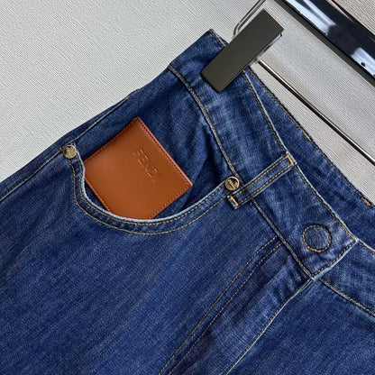 Fendi/26New ArrivalPaneled Straight-Leg Denim Trousers
