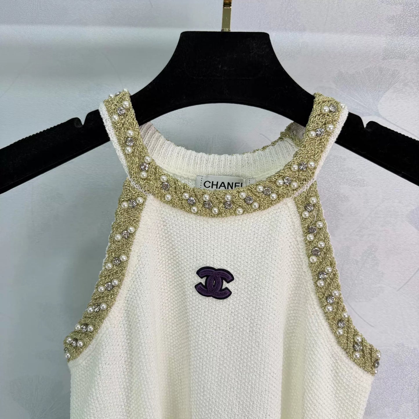 26ss Rhinestone Knit Vest