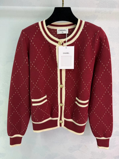 Diamond Pattern Knit Cardigan