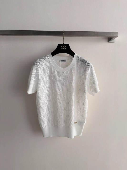 26ss Hollow-out knit T-shirt